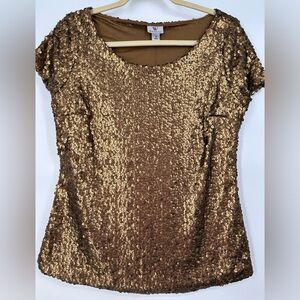 Forever 21 Gold Sequin Blouse